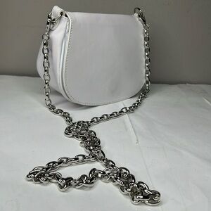 Jane August White Leather Crossbody Bag